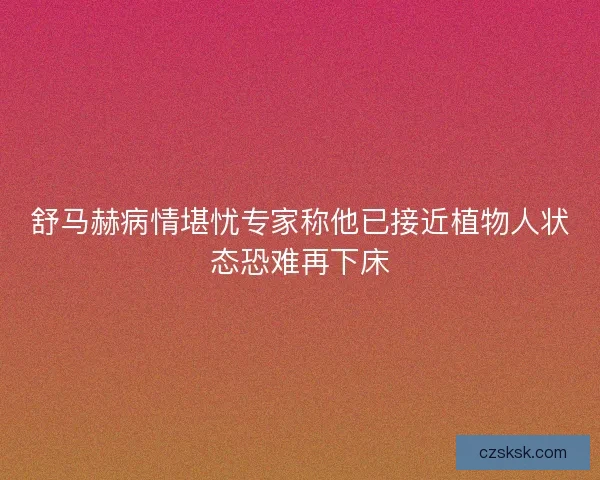 舒马赫病情堪忧专家称他已接近植物人状态恐难再下床