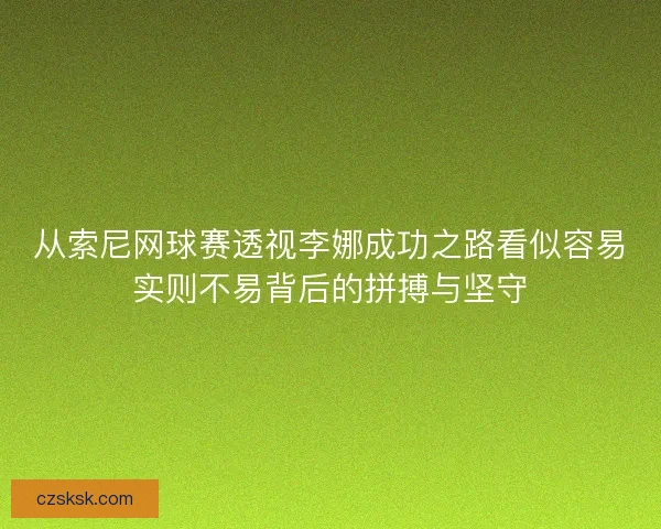 从索尼网球赛透视李娜成功之路看似容易实则不易背后的拼搏与坚守 从索尼网球赛透视李娜成功之路看似容易实则不易背后的拼搏与坚守